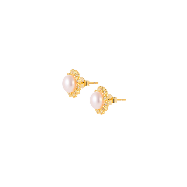 Gold Sunshine Pearl Earrings