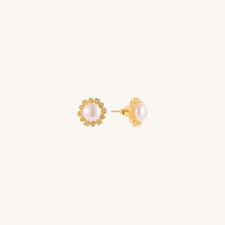 Gold Sunshine Pearl Earrings