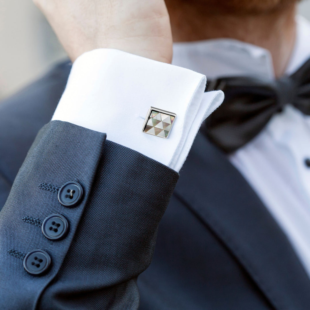 Men's Apex Geometric Mother of Pearl Cufflinks