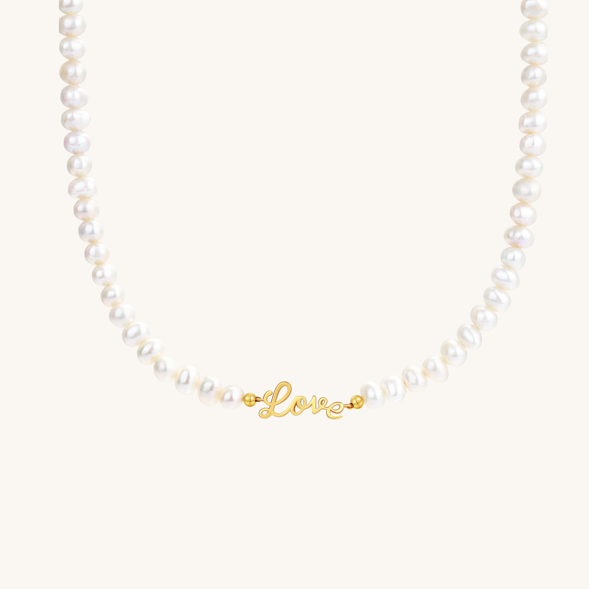 Pearl and Gold Love Necklace