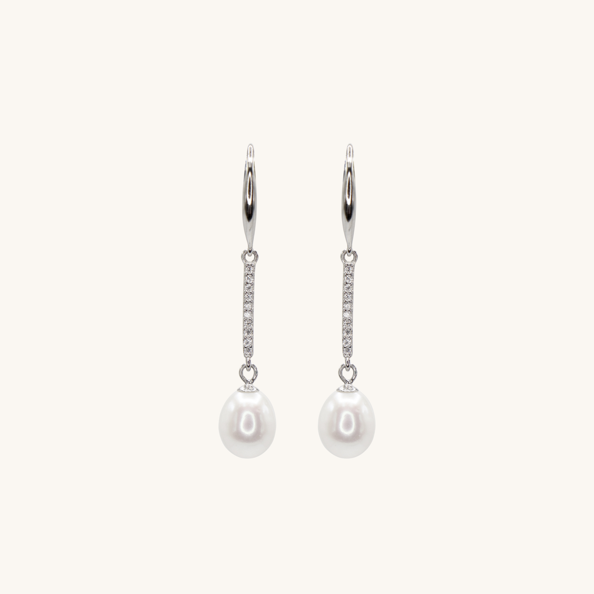 Freshwater Pearl Dangle Earrings in Sterling Silver