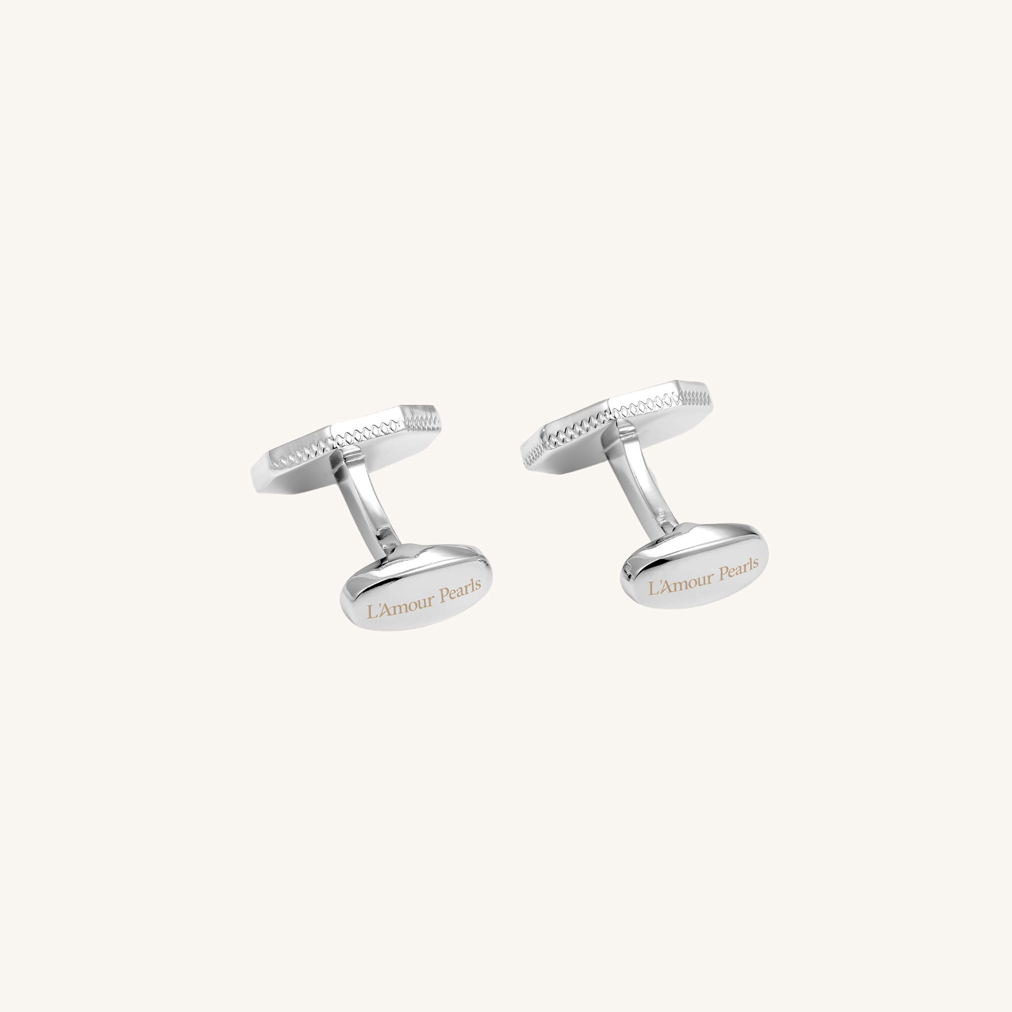 Men's Mother of Pearl Jet Crystal Cufflinks