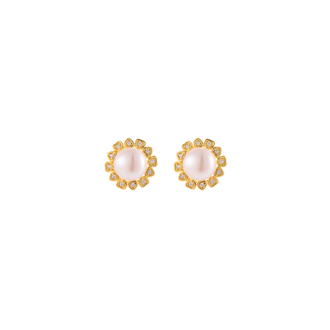 Gold Sunshine Pearl Earrings