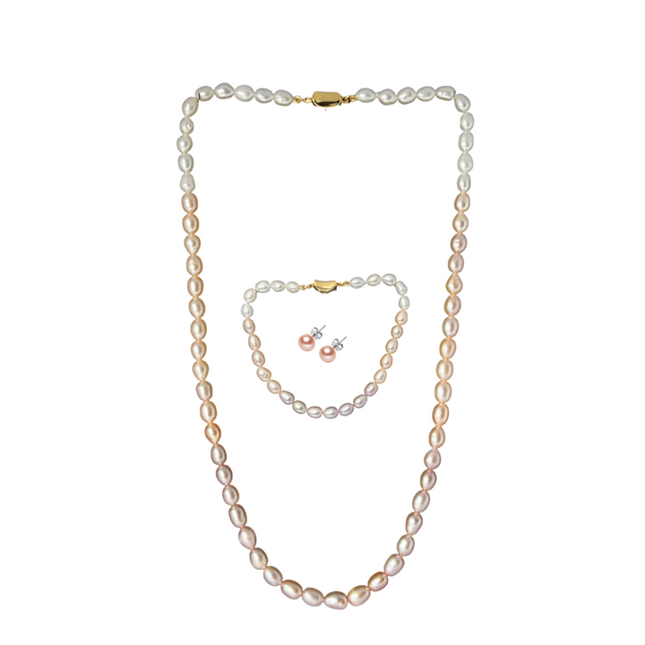 Pastel Tri-Colored Little Women Pearl Set